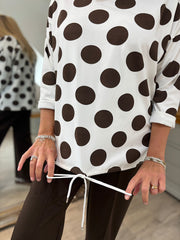 Chocolate Polka Dot Sweatshirt Rebecca