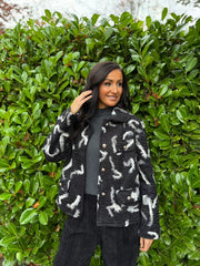 Black Swirl Pattern Coat Elsa