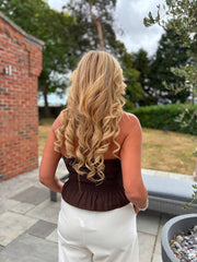 Chocolate Handkerchief Tube Top Tina