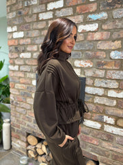 Chocolate Drawstring Co-Ord Skylar
