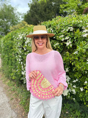 Pink Ruffle Sleeve Knit Alexis