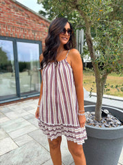 Wine Spots & Stripes Dress Trinity