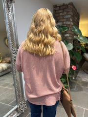 Pink Metallic Lightweight Knit Bella