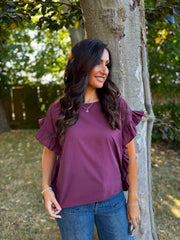 Grape Ruffle Top Maisie