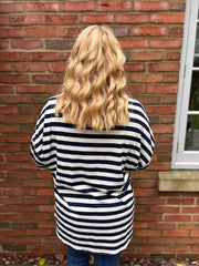 Navy Stripe Long Sleeve Top Yasmin