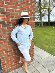 Blue Gingham Checked Shirt Zaria