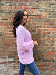 Pink Super Soft Flute Sleeve Knit April