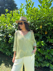 Lime Diamond Knit Raquel