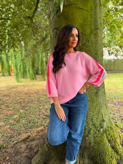 Pink Striped Detail Knit Polly