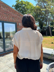 Stone Bubble Hem Striped Shirt Emma