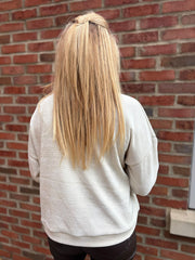 Antique Cream Chenille Half Zip Jumper Hazel