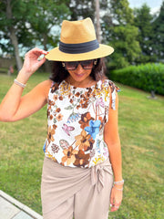 Chocolate Floral Top Justine