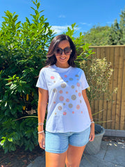 Pink Diamante Circle Pattern Tee April