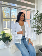 White Bubble Cotton Hooded Jacket Hayley