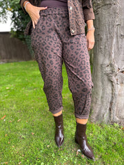Chocolate Leopard Pattern Trousers