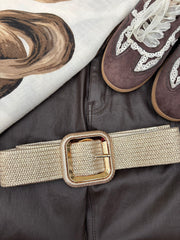 Gold Square Buckle Belt