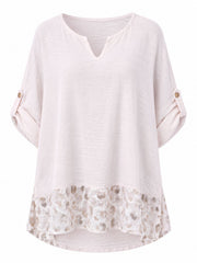 Light Pink Leopard Trim Top Theodora