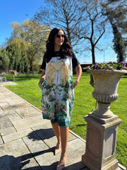 Black Botanical Palm T-Shirt Dress Luna