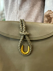 Khaki Braid Fasten Shoulder Bag