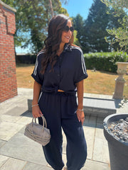 Navy Two Stripe Co-Ord Nikki