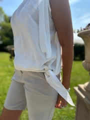 White Sleeveless Tie Detail Top Ashley