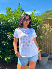 Pink Diamante Circle Pattern Tee April