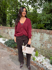Wine Cosy Knit Cardi Sofia