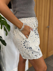 Stone Paisley Bubble Cotton Shorts
