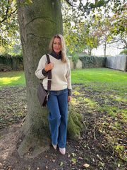 Antique Cream Back Detail Knit Top Billie