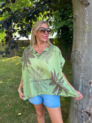 Green Palm Leaf Top Millie