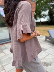 Mocha Bubble Cotton Top Kimberly