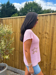 Pink Star Knit Top Devon