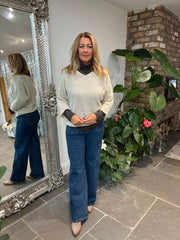 Stone Back Detail Knit Top Billie