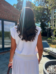 White Top & Skirt Set Daniella