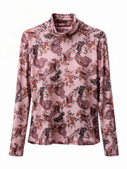 Rose Paisley Super Soft Roll Neck