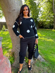 Black Polka Dot Knit Natalie