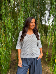 Grey Chevron Knit Anabelle