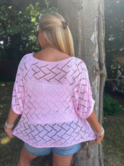 Pink Abstract Pattern Knit Tori