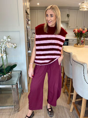 Wine Stripe Knitted Tank Hermione