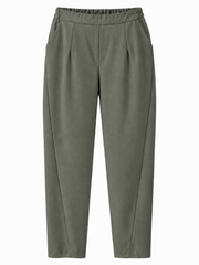 Khaki Barrel Leg Trousers