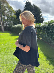 Black Bubble Cotton Top Kimberly