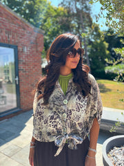 Stone Mixed Animal Print Shirt Davina