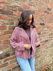 Wine Double Breasted Coat Leanne