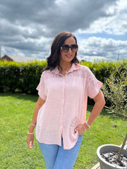 Rose Net Floral Blouse Sapphira