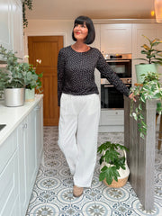 Black Polka Dot Super Soft Round Neck