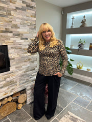 Natural Soft Leopard Ruched Side Top Drew