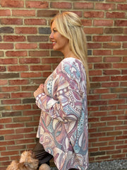 Wine Soft Touch Aboriginal Knit Ava