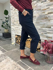 Navy Frill Pocket Trousers Sasha