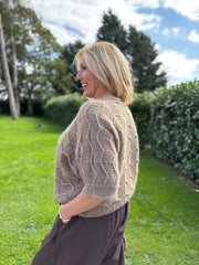 Mocha Short Sleeve Chevron Knit Kenna