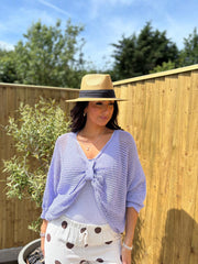 Lilac Gathered Loose Knit Paige